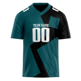 Custom Team Design White & Dark Aqua Colors Design Sports Football Jersey FT00PE040216