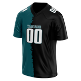 Custom Team Design White & Dark Aqua Colors Design Sports Football Jersey FT00PE040216