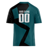 Custom Team Design Dark Aqua & Black Colors Design Sports Football Jersey FT00PE061601