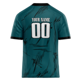 Custom Team Design Dark Aqua & Black Colors Design Sports Football Jersey FT00PE071601