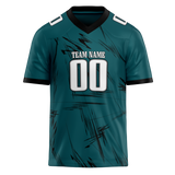 Custom Team Design Dark Aqua & Black Colors Design Sports Football Jersey FT00PE071601