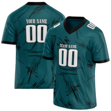 Custom Team Design Dark Aqua & Black Colors Design Sports Football Jersey FT00PE071601