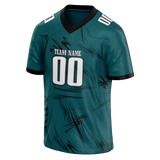 Custom Team Design Dark Aqua & Black Colors Design Sports Football Jersey FT00PE071601