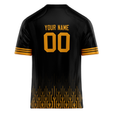Custom Team Design Black & Light Orange Colors Design Sports Football Jersey FT00PS020111