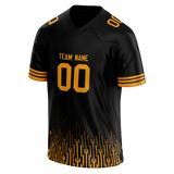 Custom Team Design Black & Light Orange Colors Design Sports Football Jersey FT00PS020111
