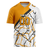 Custom Team Design White & Gold Colors Design Sports Football Jersey FT00PS070213