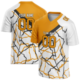 Custom Team Design White & Gold Colors Design Sports Football Jersey FT00PS070213