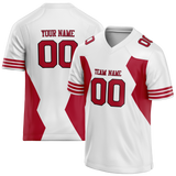 Custom Team Design White & Red Colors Design Sports Football Jersey