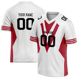 Custom Team Design White & Red Colors Design Sports Football Jersey