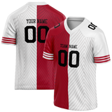 Custom Team Design White & Red Colors Design Sports Football Jersey