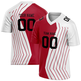 Custom Team Design Red & White Colors Design Sports Football Jersey