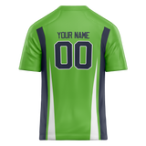 Custom Team Design Green & Navy Blue Colors Design Sports Football Jersey FT00SS031418