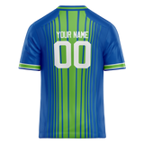 Custom Team Design Blue & Green Colors Design Sports Football Jersey FT00SS052014