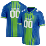 Custom Team Design Blue & Green Colors Design Sports Football Jersey