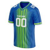 Custom Team Design Blue & Green Colors Design Sports Football Jersey FT00SS052014