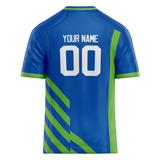 Custom Team Design Blue & Green Colors Design Sports Football Jersey FT00SS072014