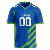 Custom Team Design Blue & Green Colors Design Sports Football Jersey FT00SS072014