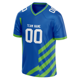 Custom Team Design Blue & Green Colors Design Sports Football Jersey FT00SS072014