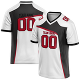 Custom Team Design White & Gray Colors Design Sports Football Jersey