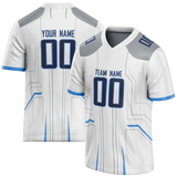 Custom Team Design White & Gray Colors Design Sports Football Jersey