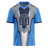 Custom Team Design Blue & Gray Colors Design Sports Football Jersey FT00TT032003