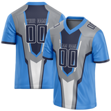 Custom Team Design Blue & Gray Colors Design Sports Football Jersey