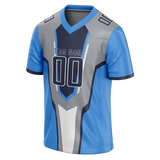 Custom Team Design Blue & Gray Colors Design Sports Football Jersey FT00TT032003