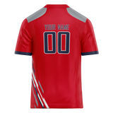 Custom Team Design Red & Gray Colors Design Sports Football Jersey FT00TT040903