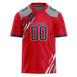 Custom Team Design Red & Gray Colors Design Sports Football Jersey FT00TT040903