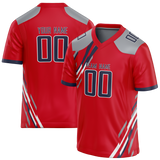 Custom Team Design Red & Gray Colors Design Sports Football Jersey FT00TT040903