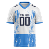 Custom Team Design White & Blue Colors Design Sports Football Jersey FT00TT060220