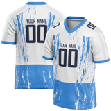 Custom Team Design White & Blue Colors Design Sports Football Jersey FT00TT060220