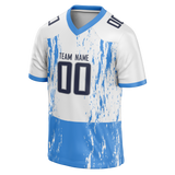 Custom Team Design White & Blue Colors Design Sports Football Jersey FT00TT060220