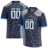 Custom Team Design Navy Blue & Silver Colors Design Sports Football Jersey FT00TT071804