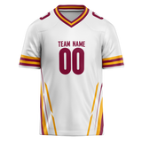 Custom Team Design White & Yellow Colors Design Sports Football Jersey FT00WC030212