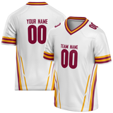 Custom Team Design White & Yellow Colors Design Sports Football Jersey