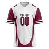 Custom Team Design White & Maroon Colors Design Sports Football Jersey FT00WC050208