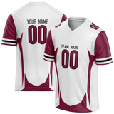 Custom Team Design White & Maroon Colors Design Sports Football Jersey