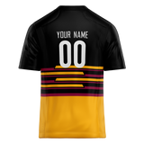 Custom Team Design Black & Light Orange Colors Design Sports Football Jersey FT00WC080111