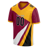 Custom Team Design Light Orange & Maroon Colors Design Sports Football Jersey FT00WC091108