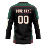 Custom Team Design Black & Kelly Green Colors Design Sports Hockey Jersey HK00AC010115