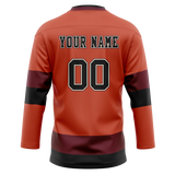 Custom Team Design Orange & Maroon Colors Design Sports Hockey Jersey HK00AC021008