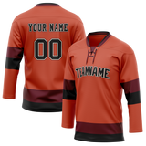 Custom Team Design Orange & Maroon Colors Design Sports Hockey Jersey