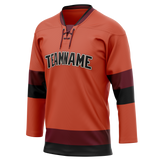 Custom Team Design Orange & Maroon Colors Design Sports Hockey Jersey HK00CB021008