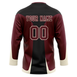 Custom Team Design Maroon & Black Colors Design Sports Hockey Jersey HK00AC040801