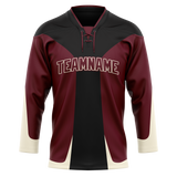 Custom Team Design Maroon & Black Colors Design Sports Hockey Jersey HK00CB040801