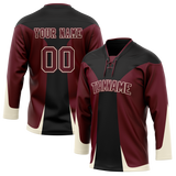 Custom Team Design Maroon & Black Colors Design Sports Hockey Jersey