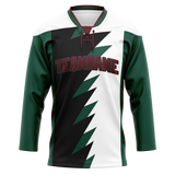 Custom Team Design Kelly Green & White Colors Design Sports Hockey Jersey HK00AC051502