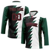 Custom Team Design Kelly Green & White Colors Design Sports Hockey Jersey