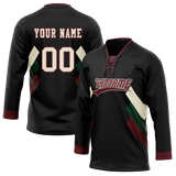 Custom Team Design Black & Cream Colors Design Sports Hockey Jersey